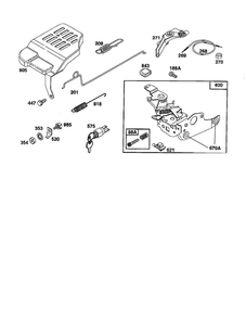 Bracket Control/Wire Control Diagram and Parts List for 124800-124899 3201-3246 Briggs and Stratton Engine